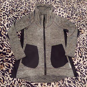 Size M Reebox Play Warm Grey With Black Panels Zip Up Athletic Outerwear Jacket